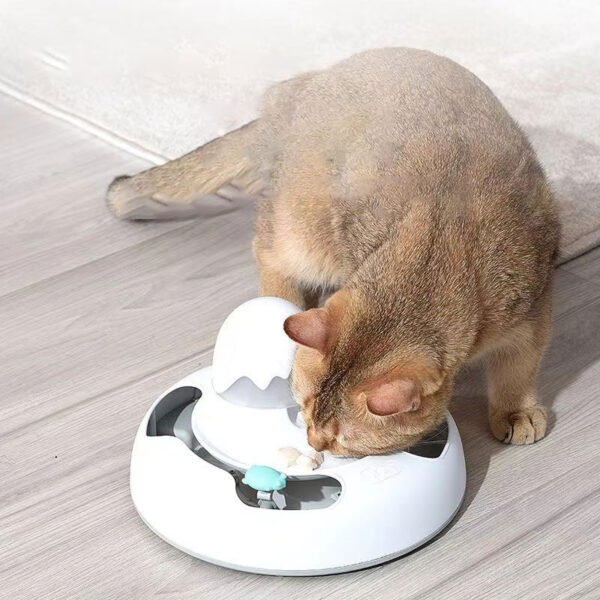 alimentador interactivo con temporizador y juego de caza para gatos y perros