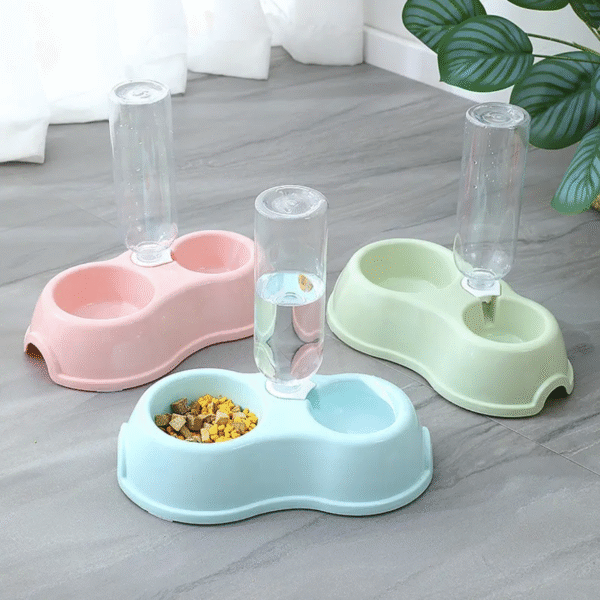 comedero y bebedero automático para mascotas – doble función 2 en 1