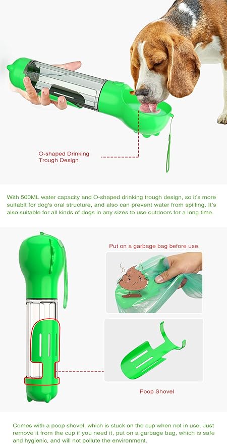 bebedero portátil para mascotas | botella de agua para perros y gatos con dispensador antiderrame