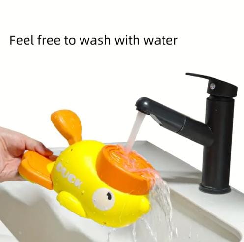 comedero dispensador interactivo en forma de pato – juguete 2 en 1 para mascotas