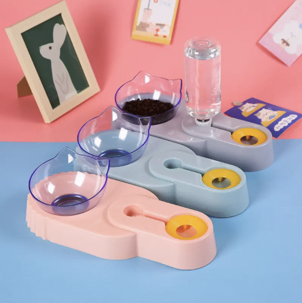 comedero y bebedero automático 2 en 1 para perros y gatos – diseño ergonómico antideslizante
